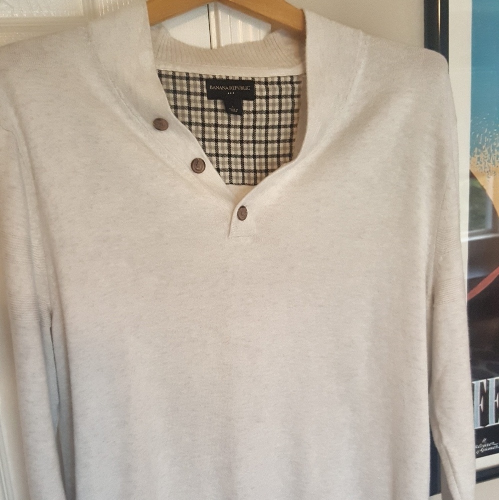 Banana Republic Button Shawl-Collar Pullover